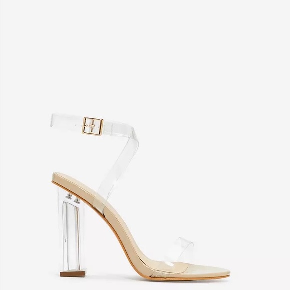 Clear Open Toe Block Heels - Picture 4 of 4